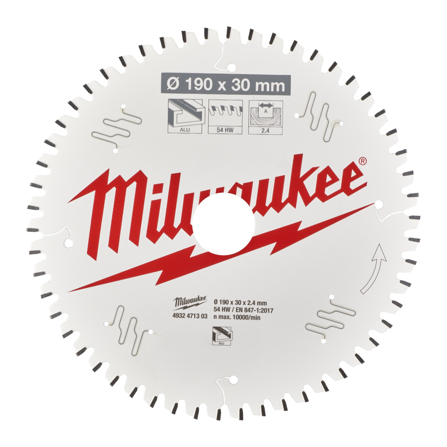Milwaukee-Kreissägeblatt - Holz und Alu 190/30 mm Z54